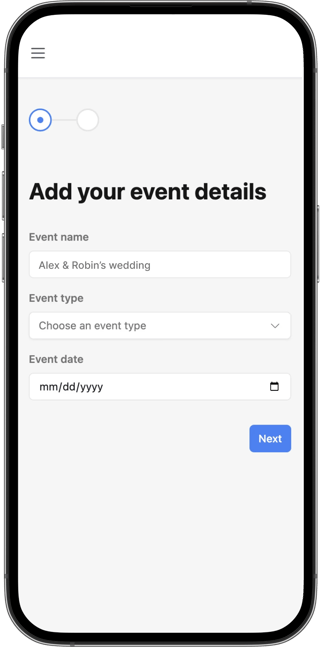 GuestSnap onboarding step preview
