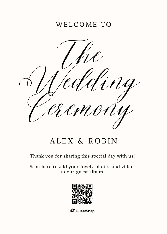 Table Card GuestSnap Canva template preview