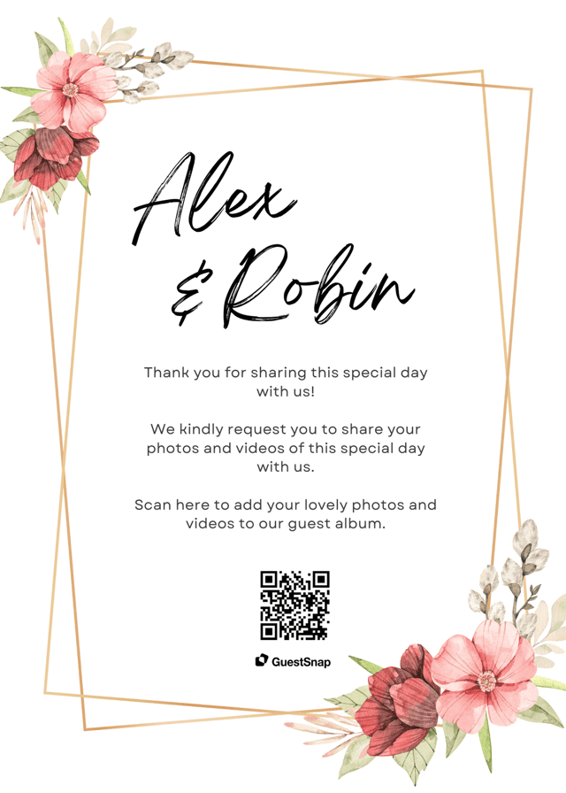 Table Card GuestSnap Canva template preview