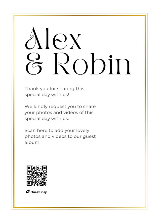 Table Card GuestSnap Canva template preview